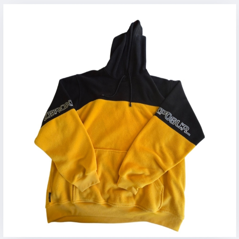 Zeroxposur Men's XL Snowboarding Fleece Hoodie Sweatshirt In Papaya + Black